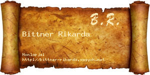 Bittner Rikarda névjegykártya
